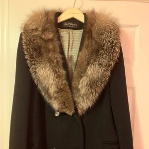 Vintage Alorna by Forstmann wool coat w/fur collar